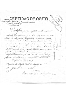 Livro de Certidões de Óbito 1