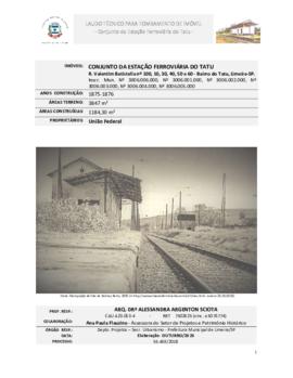 [Laudo Técnico para Tombamento Estação Ferroviária Tatu]