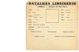 Ficha de Identificação do Batalhão Limeirense José Pires de Paula