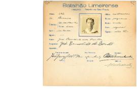 Ficha de Identificação do Batalhão Limeirense José Benedicto dos Santos