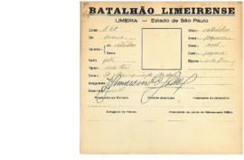 Ficha de Identificação do Batalhão Limeirense Dr. Gumercindo Godoy