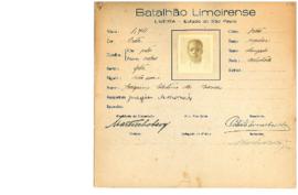 Ficha de Identificação do Batalhão Limeirense Joaquim Celestino de Moraes